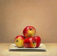 Still life with apples, 40x45cm, 2010.