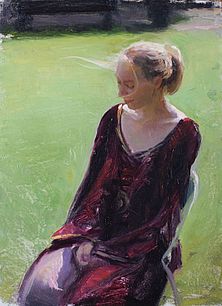 Figure Study en Plein-Air, 34x24cm, 2011. 