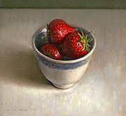 Still life sith strawberries, 18.5x17cm, 2010.SOLD