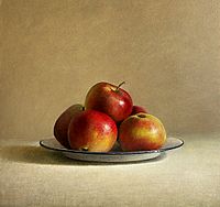 Still life with apples, 42x44cm, 2009