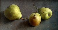 Still life with 3 pears, 33x16cm, 2007/8. SOLD