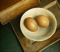 Book & 2 Eggs, 36x33cm, 2004.