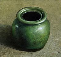 Still life with green apothekers jar, 19x18cm, 2005