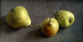 Still life with 3 pears, 33x16cm, 2007/8. SOLD