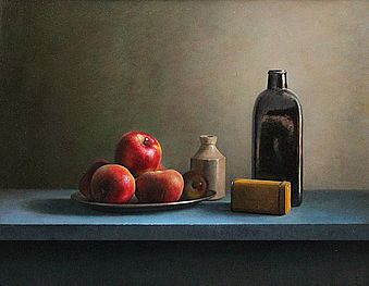 Still life with bottle and apples, 72x53cm, 2009. SOLD