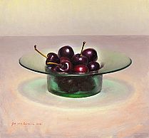 Still life with cherries, 22x21cm, 2011. SOLD 