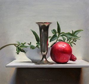 Still life with pomegranate, 35x22cm, 2012.