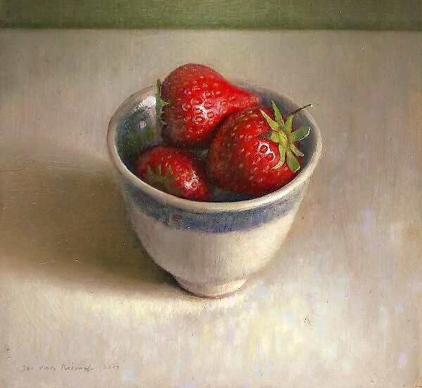 Painting: Still life sith strawberries