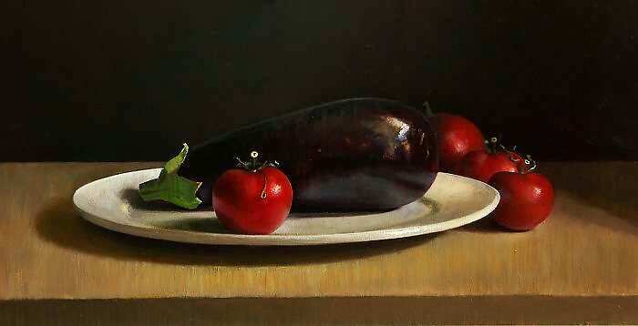 Painting: Still life with aubergine