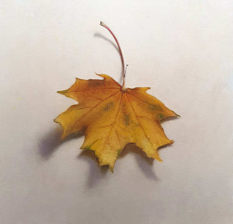 Painting: Autumn leaf.