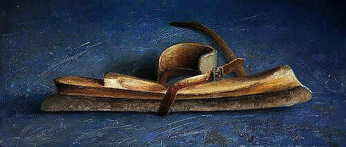 Painting: Still life with skate