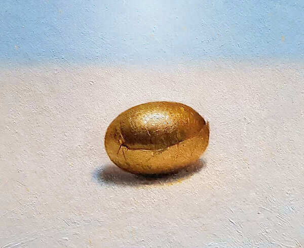 Painting: Still life chocolate egg