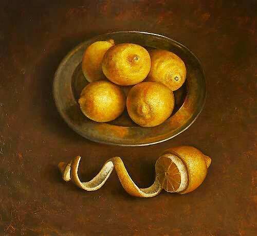 Painting: Still life with lemons