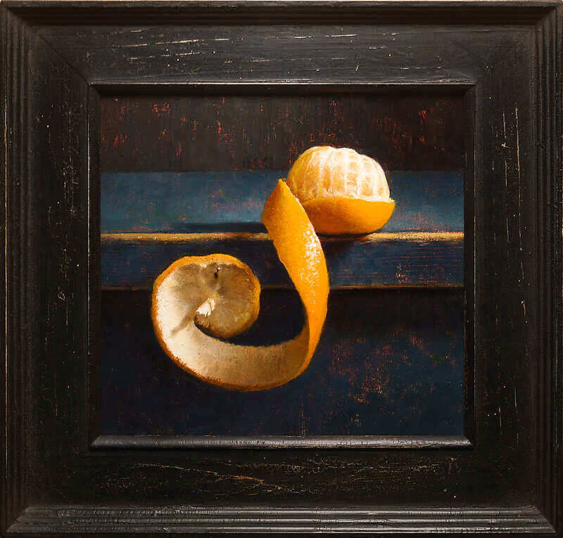 Painting: Still life with tangerine