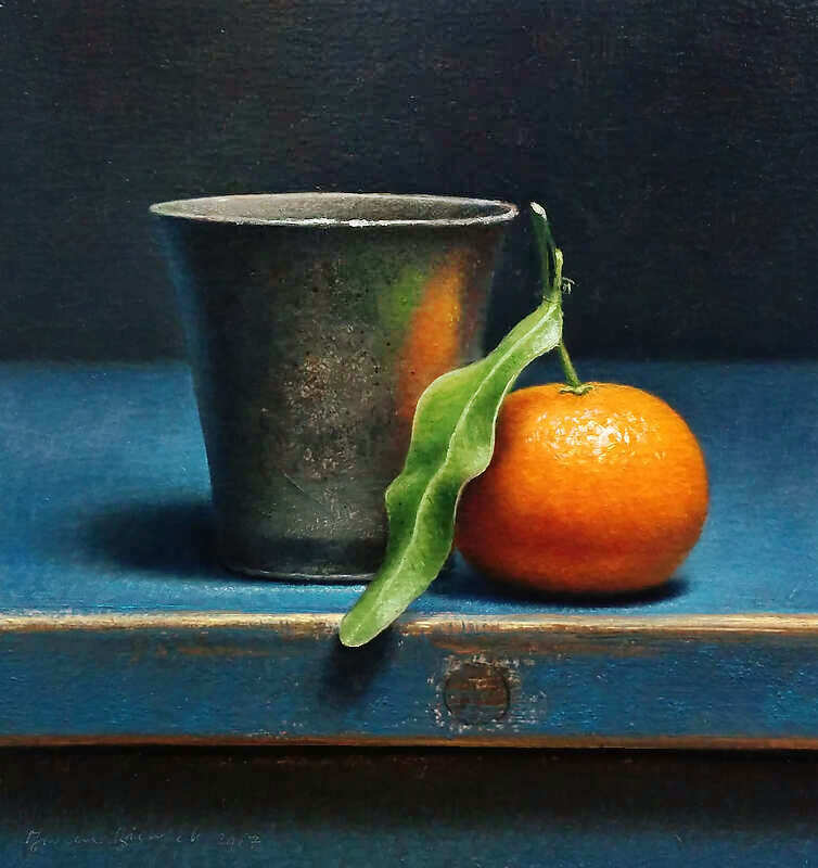 Painting: Still life with pewter cup