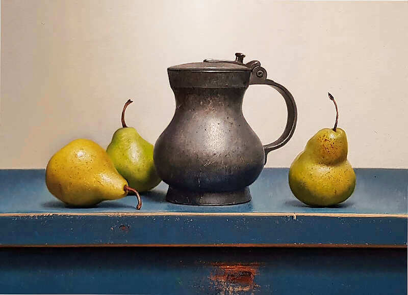 Painting: Still life with pewter jug
