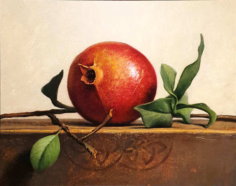 Painting: Still life with pomegranate.