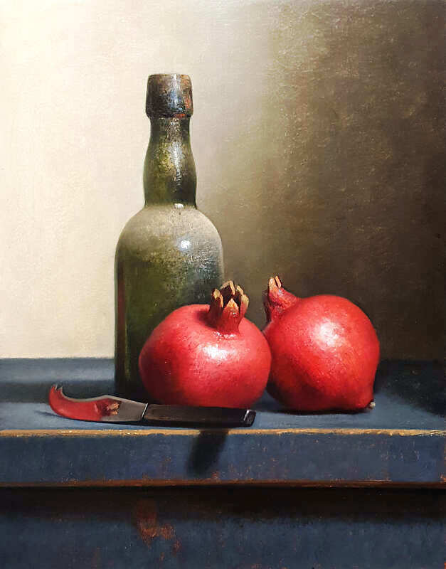 Painting: Still life with pomegranates