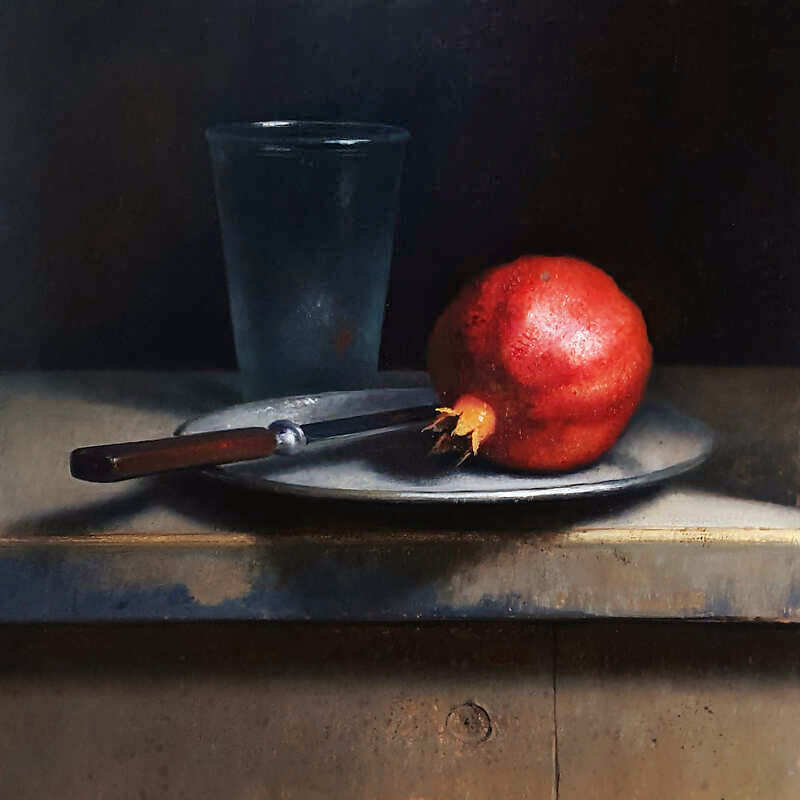 Painting: Still life with pomegranate