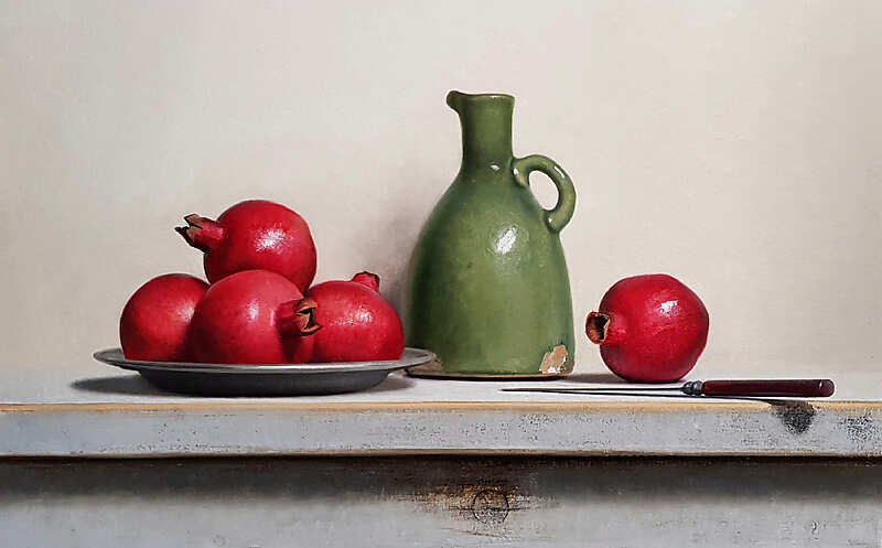 Painting: Still life with pomegranates