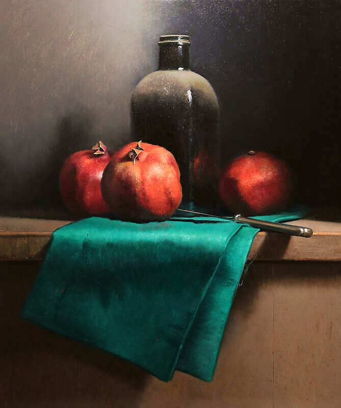 Painting: Still life with pomegranates