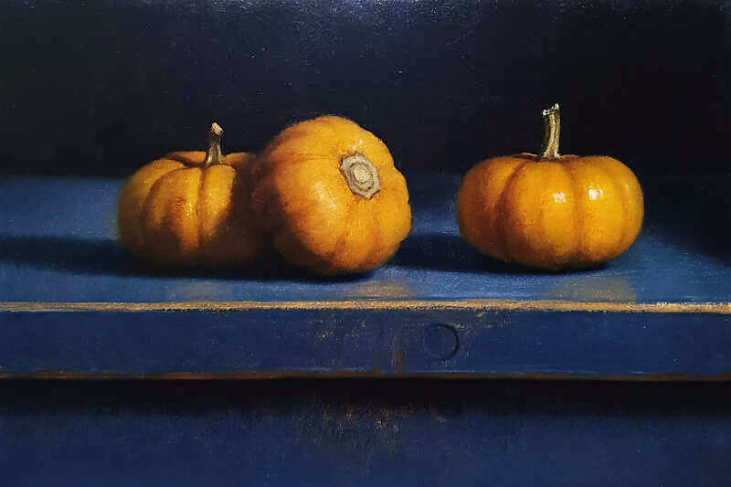Painting: Three pumpkins