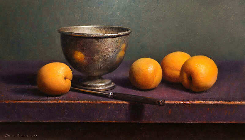 Painting: Still life with apricots