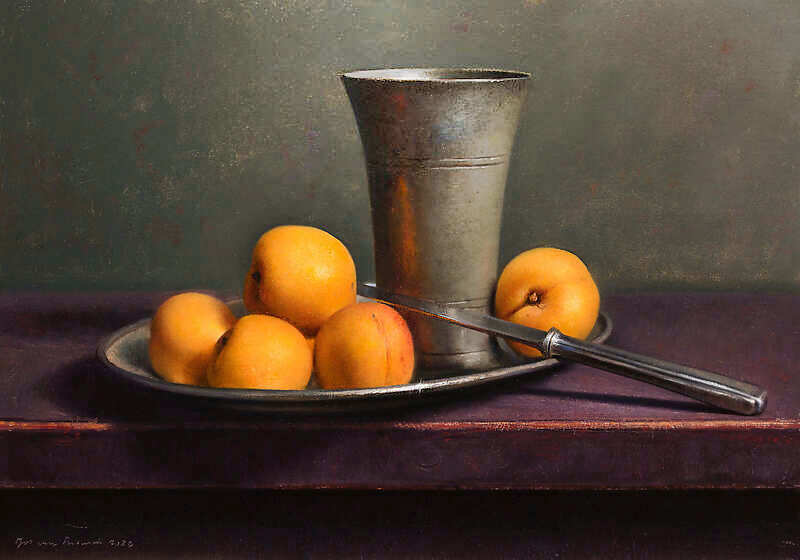 Painting: Still life with apricots