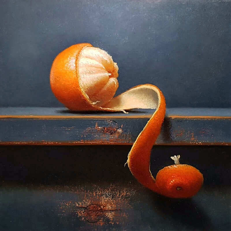 Painting: Still life with clementine