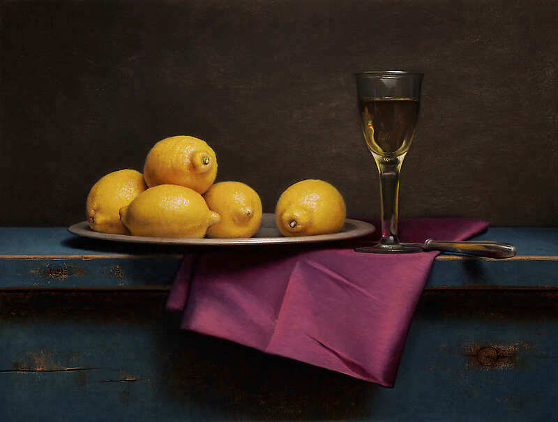 Painting: Still life with lemons