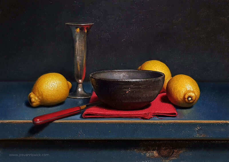 Painting: Still life with lemons