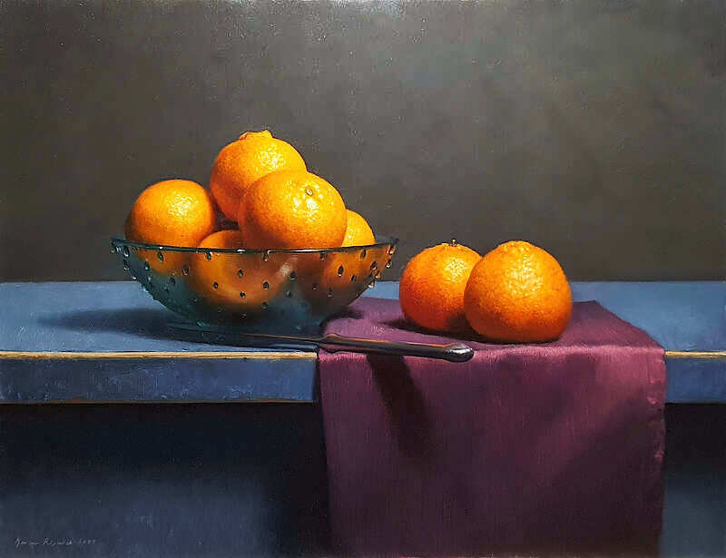 Painting: Still life tangerines