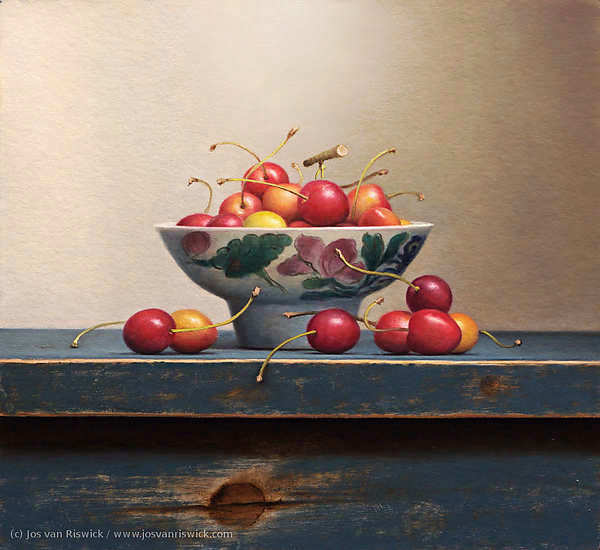 Painting: Cherry still-life.