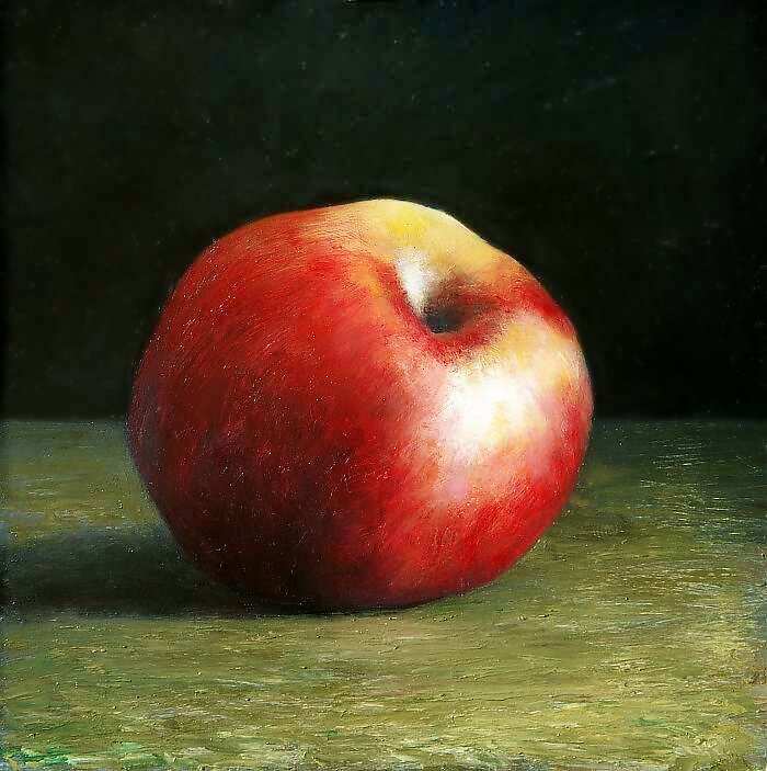 Painting: Red apple