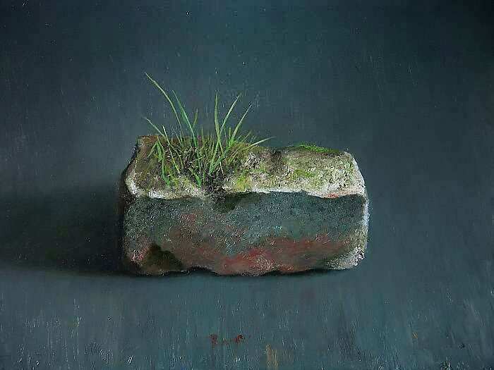 Painting: Still life with brick flora