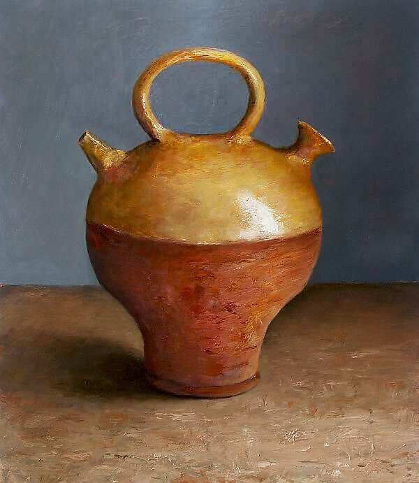 Painting: Still life with lamp from the antique age