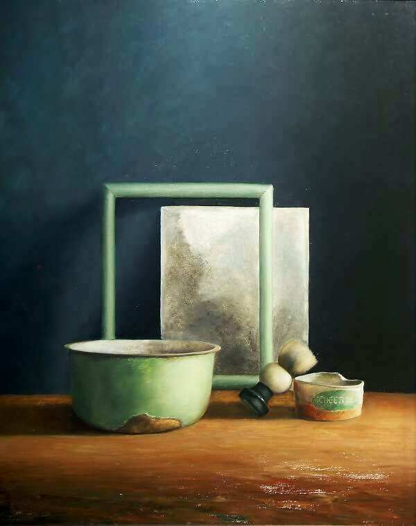 Painting: Still life with razing mirror