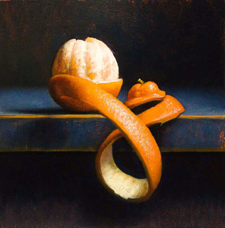 Painting: Tangerine still life