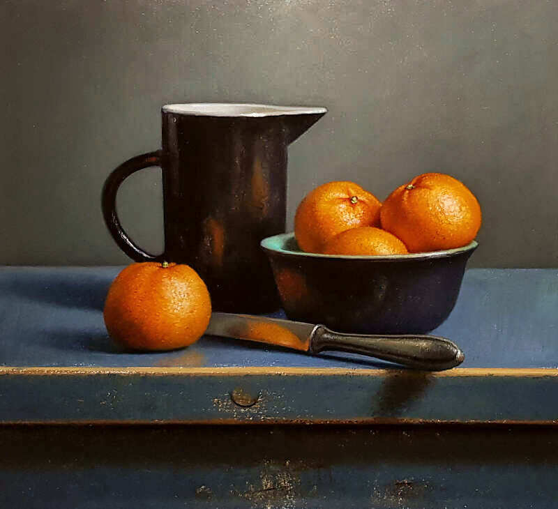 Painting: Still life with tangerines