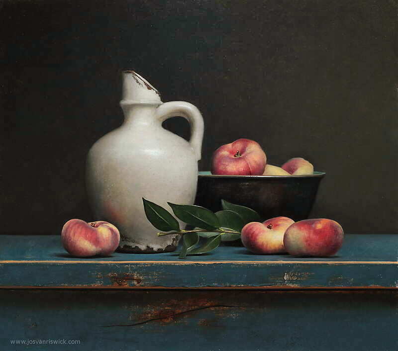 Painting: Still life with wild peaches